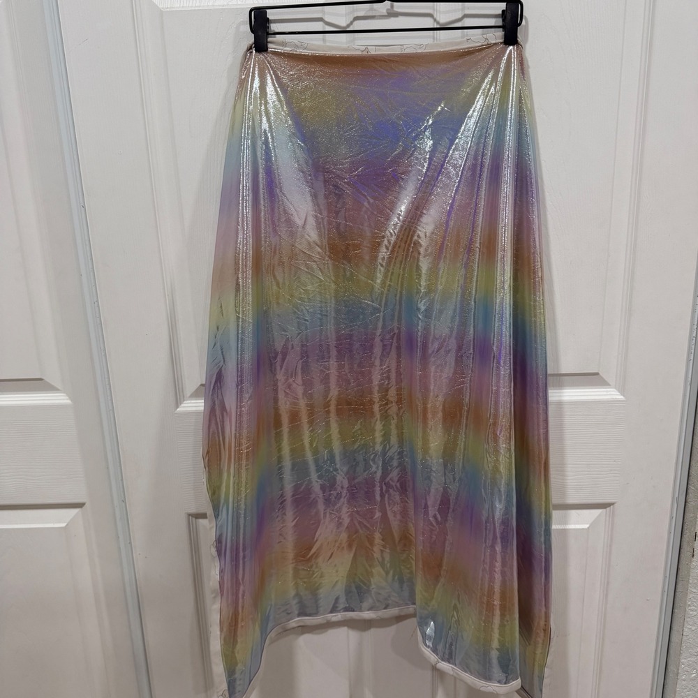 Woolino Rainbow Holographic Metallic Sheep Print Baby Blanket Cream Multi-Color